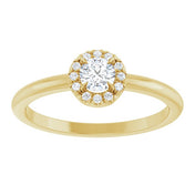 14K Yellow 1/4 CTW Natural Diamond French-Set Halo-Style Ring