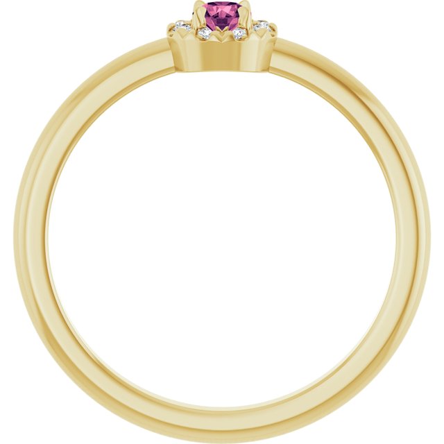 14K Yellow Natural Pink Tourmaline & .03 CTW Natural Diamond French-Set Halo-Style Ring