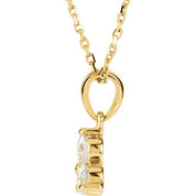 14K Yellow 1/2 CTW Diamond Three-Stone 18" Necklace
