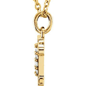 14K Yellow .02 CTW Natural Diamond Lowercase Initial R 16" Necklace