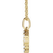 14K Yellow 1/5 CTW Lab-Grown Diamond Initial P 16-18" Necklace