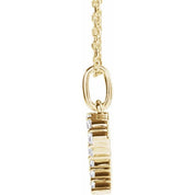 14K Yellow 1/4 CTW Lab-Grown Diamond Initial R 16-18" Necklace