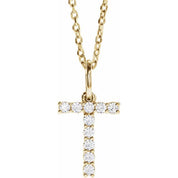 14K Yellow 1/6 CTW Lab-Grown Diamond Initial T 16-18" Necklace