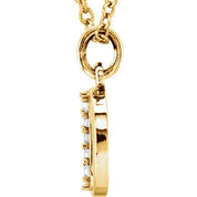 14K Yellow .02 CTW Natural Diamond Lowercase Initial O 16" Necklace