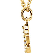 14K Yellow .03 CTW Natural Diamond Lowercase Initial E 16" Necklace