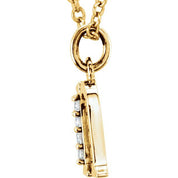 14K Yellow .02 CTW Natural Diamond Lowercase Initial N 16" Necklace