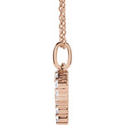 14K Rose 1/5 CTW Lab-Grown Diamond Initial P 16-18" Necklace