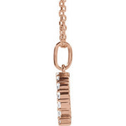 14K Rose 1/4 CTW Lab-Grown Diamond Initial Q 16-18" Necklace