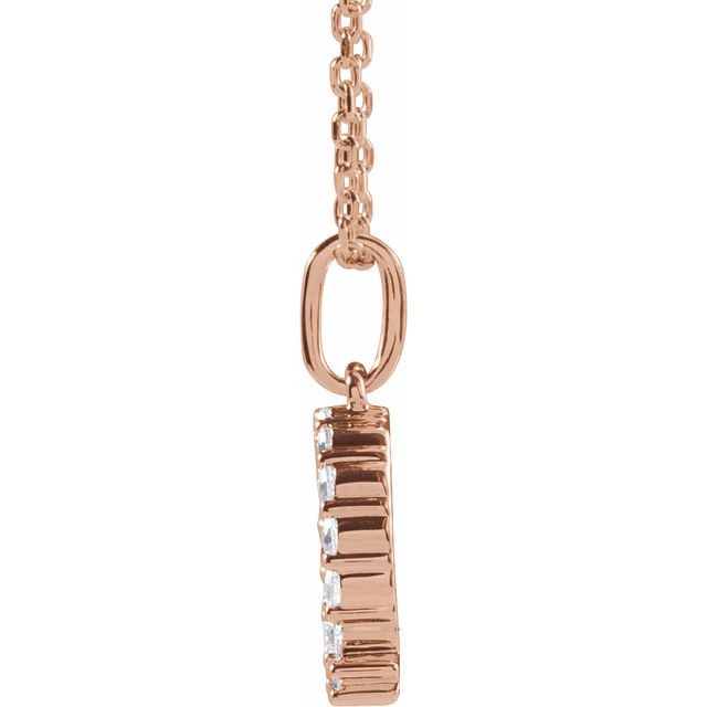 14K Rose 1/4 CTW Lab-Grown Diamond Initial Q 16-18" Necklace