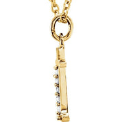 14K Yellow .025 CTW Natural Diamond Lowercase Initial T 16" Necklace