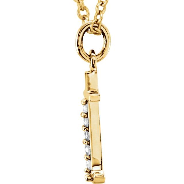 14K Yellow .025 CTW Natural Diamond Lowercase Initial T 16" Necklace