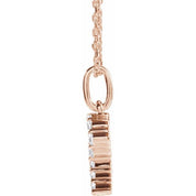 14K Rose 1/4 CTW Lab-Grown Diamond Initial R 16-18" Necklace