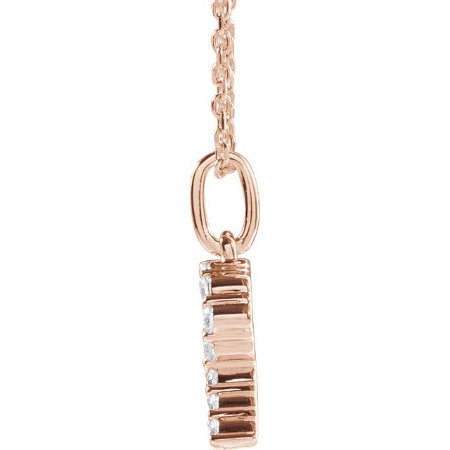 14K Rose 1/4 CTW Lab-Grown Diamond Initial R 16-18" Necklace