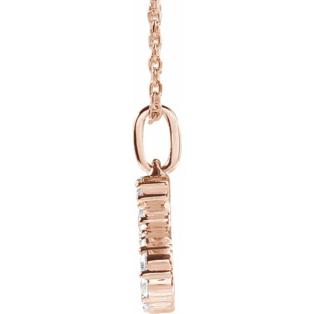14K Rose 1/5 CTW Lab-Grown Diamond Initial S 16-18" Necklace