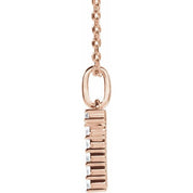 14K Rose 1/6 CTW Lab-Grown Diamond Initial T 16-18" Necklace
