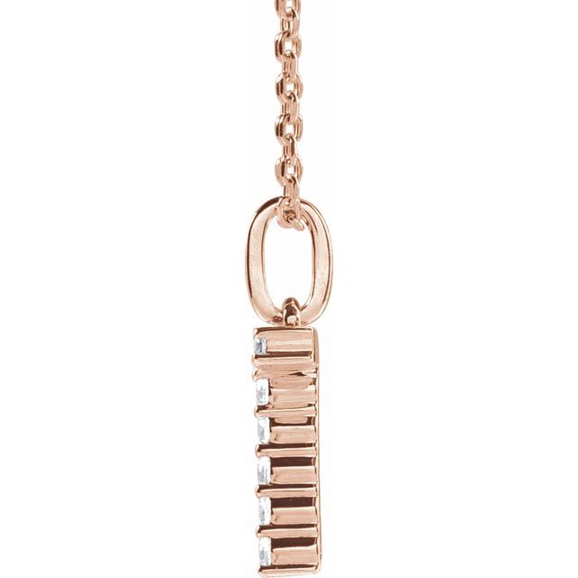 14K Rose 1/6 CTW Lab-Grown Diamond Initial T 16-18" Necklace