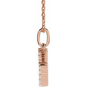 14K Rose 1/5 CTW Lab-Grown Diamond Initial U 16-18" Necklace