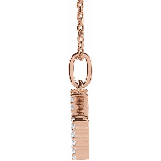 14K Rose 1/5 CTW Lab-Grown Diamond Initial U 16-18" Necklace