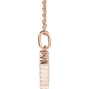 14K Rose 1/5 CTW Lab-Grown Diamond Initial V 16-18" Necklace