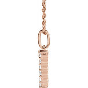 14K Rose 1/3 CTW Lab-Grown Diamond Initial W 16-18" Necklace