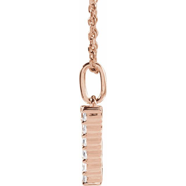 14K Rose 1/3 CTW Lab-Grown Diamond Initial W 16-18" Necklace