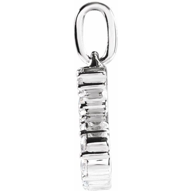 14K White 1/5 CTW Lab-Grown Diamond Initial S Pendant