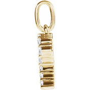 14K Yellow 1/4 CTW Lab-Grown Diamond Initial R Pendant