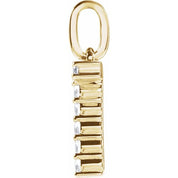 14K Yellow 1/6 CTW Lab-Grown Diamond Initial T Pendant