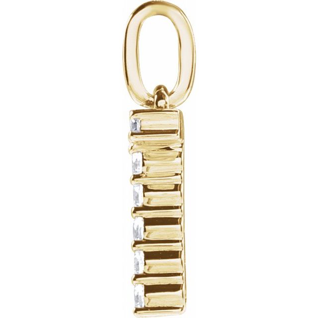14K Yellow 1/6 CTW Lab-Grown Diamond Initial T Pendant