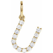 14K Yellow 1/5 CTW Lab-Grown Diamond Initial U Pendant