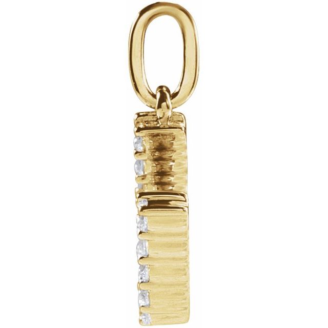 14K Yellow 1/5 CTW Lab-Grown Diamond Initial U Pendant