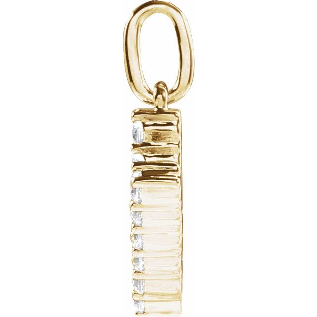 14K Yellow 1/5 CTW Lab-Grown Diamond Initial V Pendant
