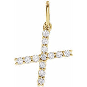 14K Yellow 1/5 CTW Lab-Grown Diamond Initial X Pendant