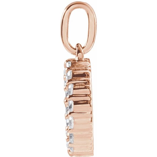 14K Rose 1/4 CTW Lab-Grown Diamond Initial O Pendant