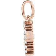 14K Rose 1/4 CTW Lab-Grown Diamond Initial R Pendant