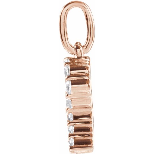 14K Rose 1/4 CTW Lab-Grown Diamond Initial R Pendant