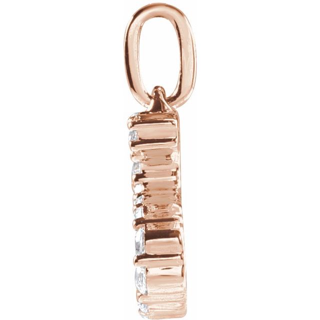 14K Rose 1/5 CTW Lab-Grown Diamond Initial S Pendant