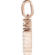 14K Rose 1/5 CTW Lab-Grown Diamond Initial V Pendant