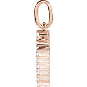 14K Rose 1/5 CTW Lab-Grown Diamond Initial V Pendant