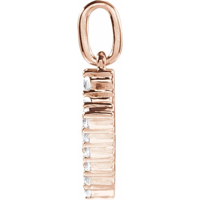14K Rose 1/5 CTW Lab-Grown Diamond Initial V Pendant