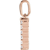14K Rose 1/3 CTW Lab-Grown Diamond Initial W Pendant