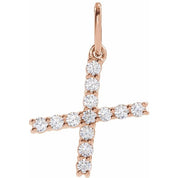 14K Rose 1/5 CTW Lab-Grown Diamond Initial X Pendant