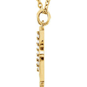 14K Yellow .03 CTW Natural Diamond Lowercase Initial H 16" Necklace