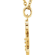 14K Yellow .02 CTW Natural Diamond Lowercase Ampersand 16" Necklace