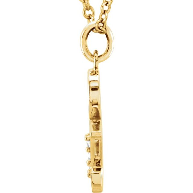 14K Yellow .02 CTW Natural Diamond Lowercase Ampersand 16" Necklace