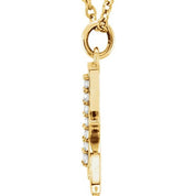 14K Yellow .03 CTW Natural Diamond Lowercase Initial K 16" Necklace