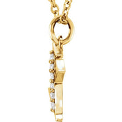 14K Yellow .03 CTW Natural Diamond Lowercase Initial X 16" Necklace