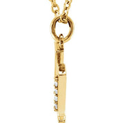 14K Yellow .02 CTW Natural Diamond Lowercase Initial U 16" Necklace