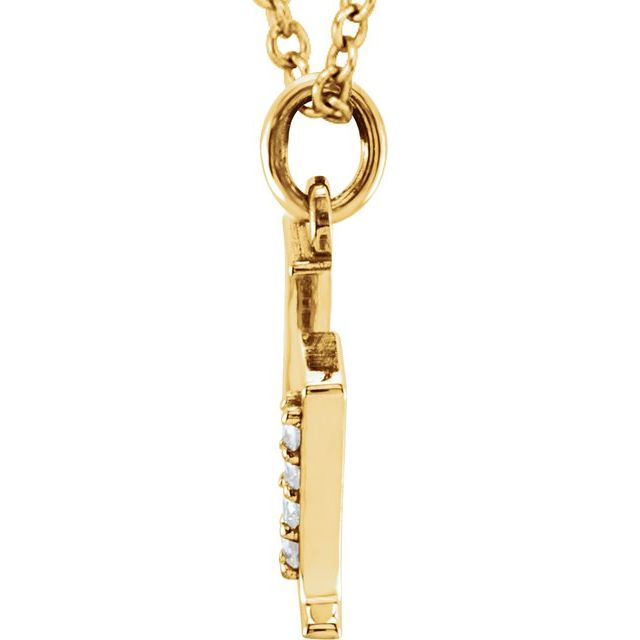 14K Yellow .02 CTW Natural Diamond Lowercase Initial U 16" Necklace