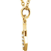 14K Yellow .02 CTW Natural Diamond Lowercase Initial W 16" Necklace
